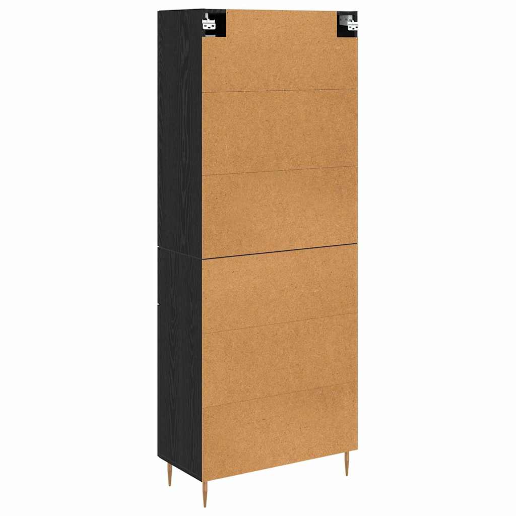 Highboard 2 pcs Schwarz Eichen-Optik Holzwerkstoff