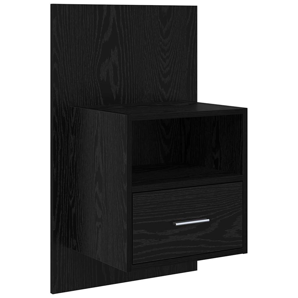 Kopfteil mit Schrank 3 pcs Schwarz Eichen-Optik Holzwerkstoff