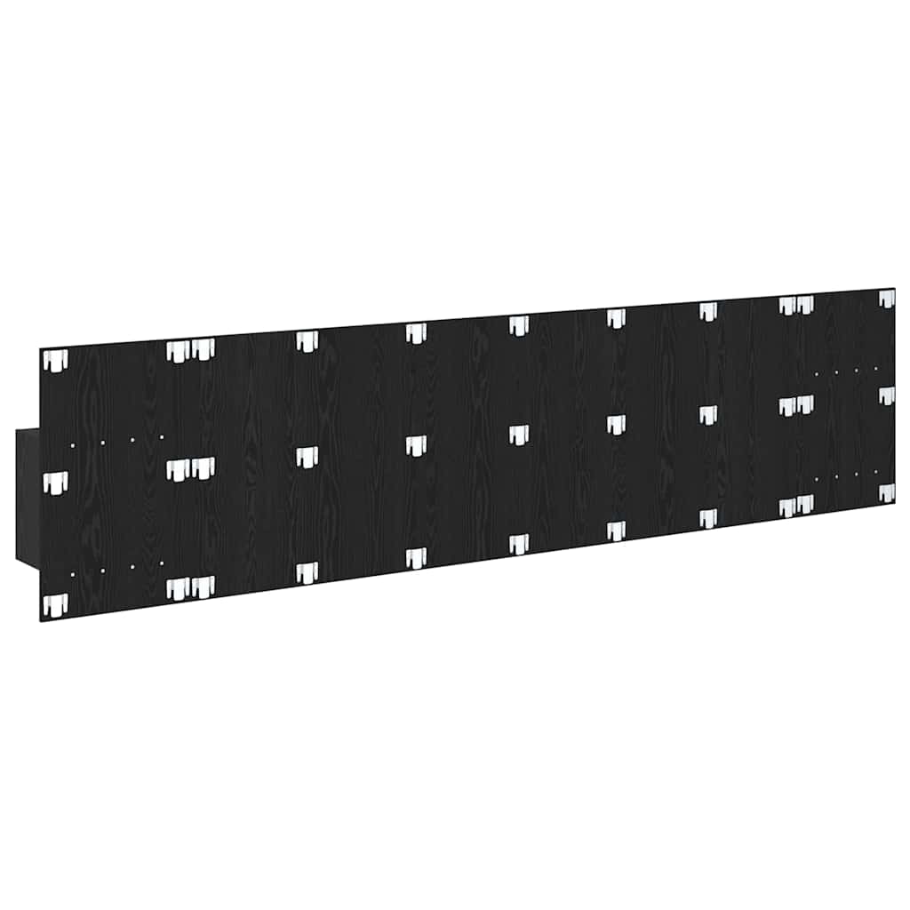 Kopfteil mit Schrank 3 pcs Schwarz Eichen-Optik Holzwerkstoff