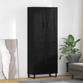 Highboard Schwarz Eichen-Optik 69,5 x 34 x 180 cm Holzwerkstoff