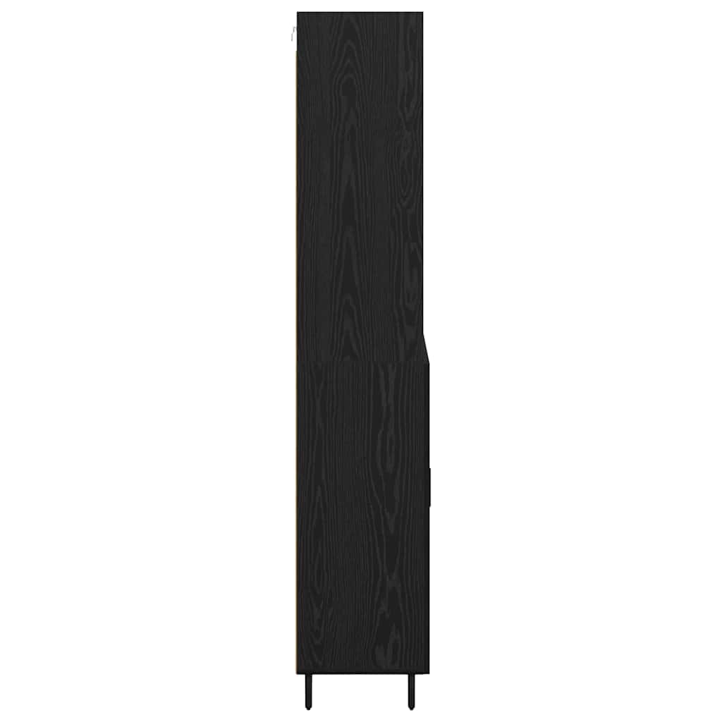 Highboard Schwarz Eichen-Optik 69,5 x 34 x 180 cm Holzwerkstoff
