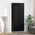Highboard 2 pcs Schwarz Eichen-Optik 69,5 x 34 x 180 cm