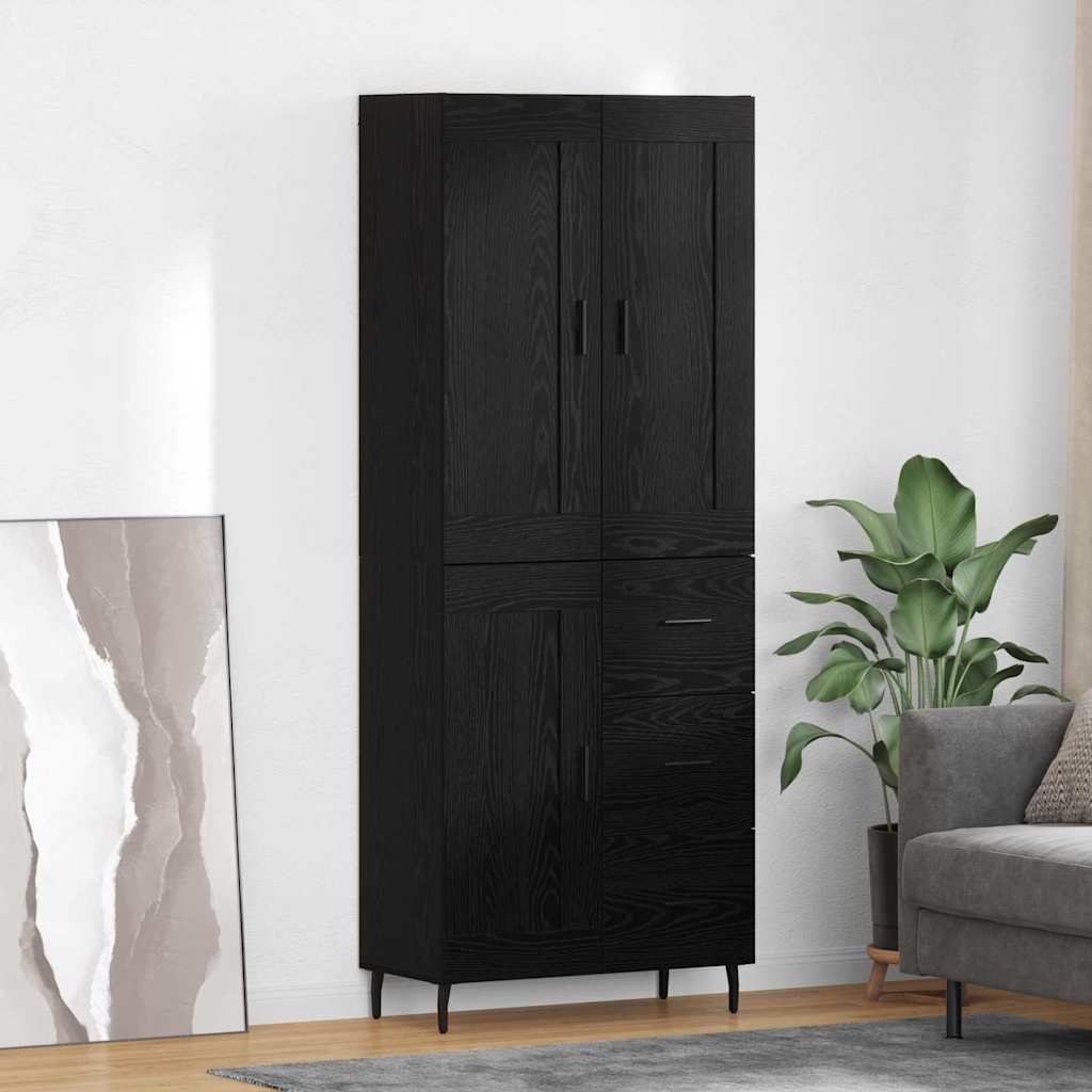 Highboard 2 pcs Schwarz Eichen-Optik 69,5 x 34 x 180 cm