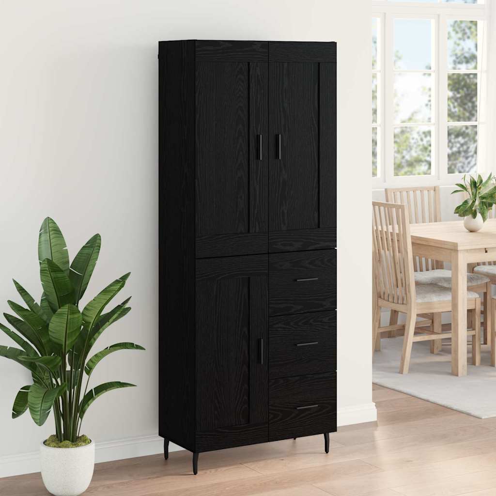 Highboard 2 pcs Schwarz Eichen-Optik 69,5 x 34 x 180 cm