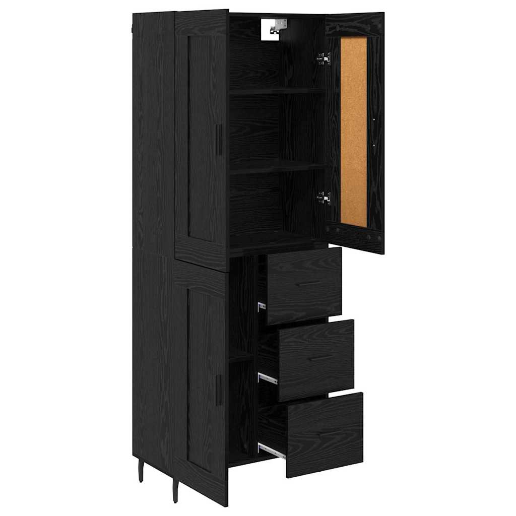 Highboard 2 pcs Schwarz Eichen-Optik 69,5 x 34 x 180 cm