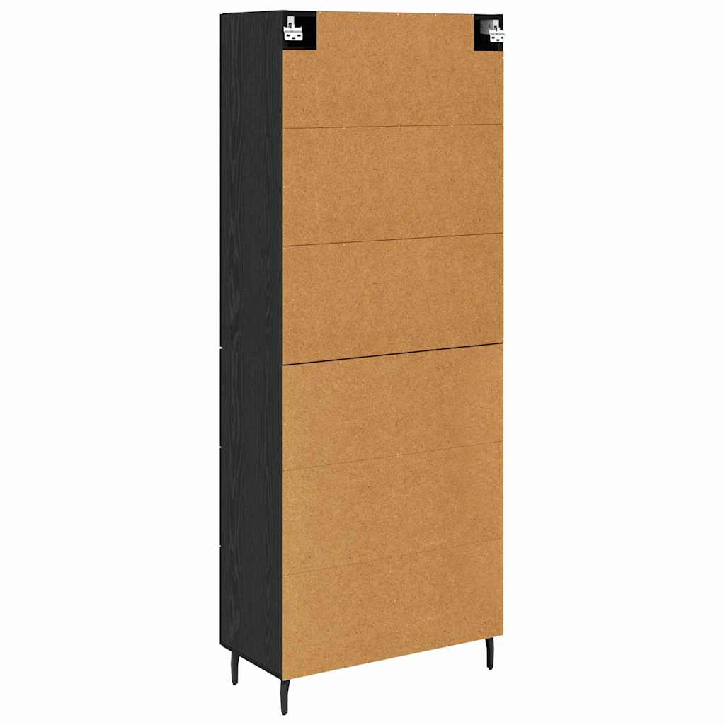 Highboard 2 pcs Schwarz Eichen-Optik 69,5 x 34 x 180 cm