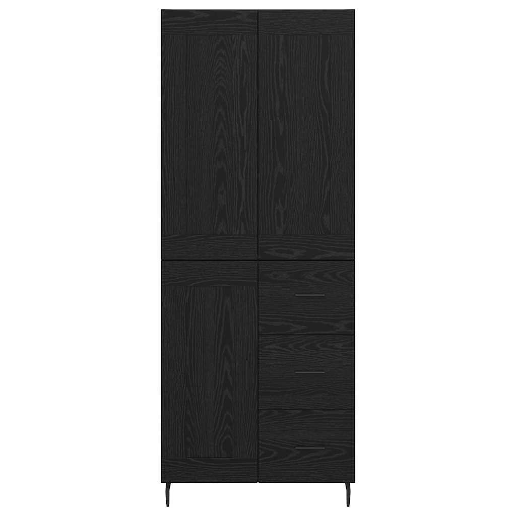 Highboard 2 pcs Schwarz Eichen-Optik 69,5 x 34 x 180 cm