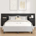 Kopfteil mit Schrank 3 pcs Schwarz Eichen-Optik Holzwerkstoff