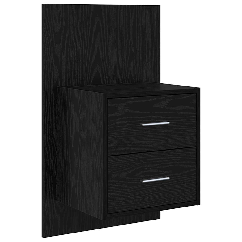 Kopfteil mit Schrank 3 pcs Schwarz Eichen-Optik Holzwerkstoff