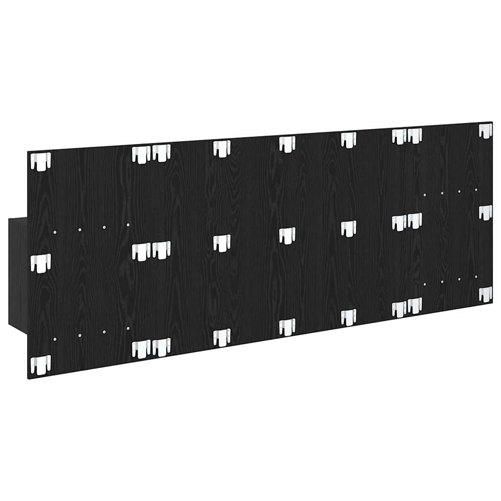 Kopfteil mit Schrank 3 pcs Schwarz Eichen-Optik Holzwerkstoff