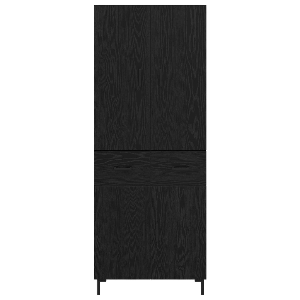 Highboard Schwarz Eichen-Optik 69,5 x 34 x 180 cm Holzwerkstoff