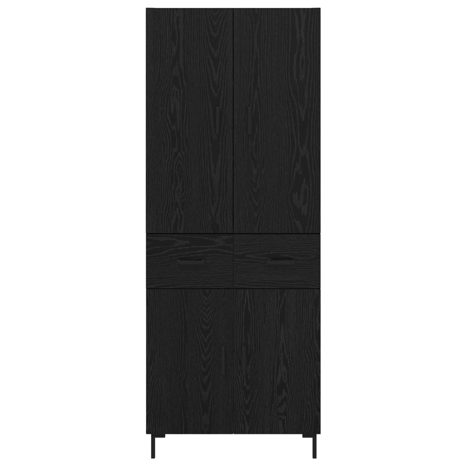 Highboard Schwarz Eichen-Optik 69,5 x 34 x 180 cm Holzwerkstoff