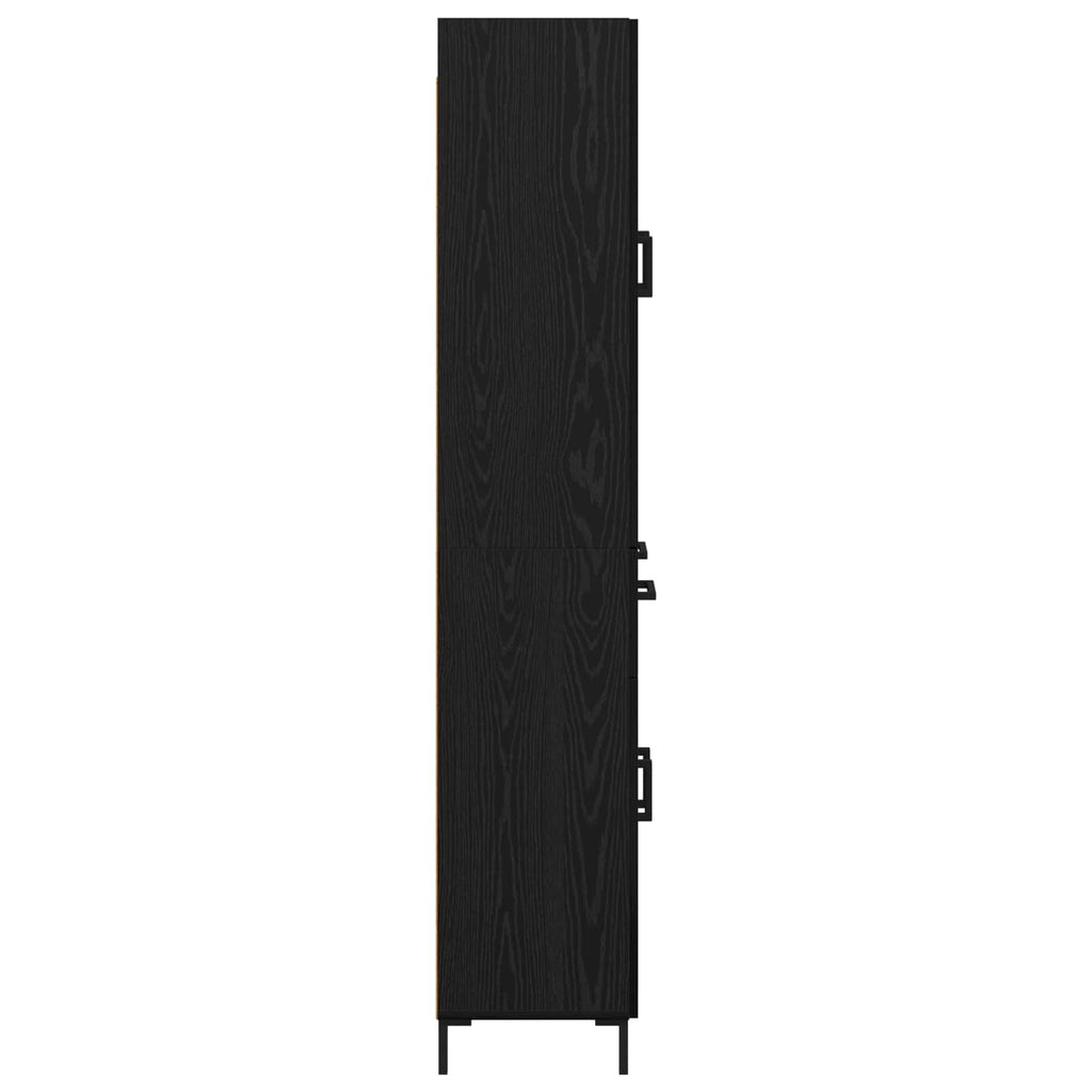 Highboard Schwarz Eichen-Optik 69,5 x 34 x 180 cm Holzwerkstoff