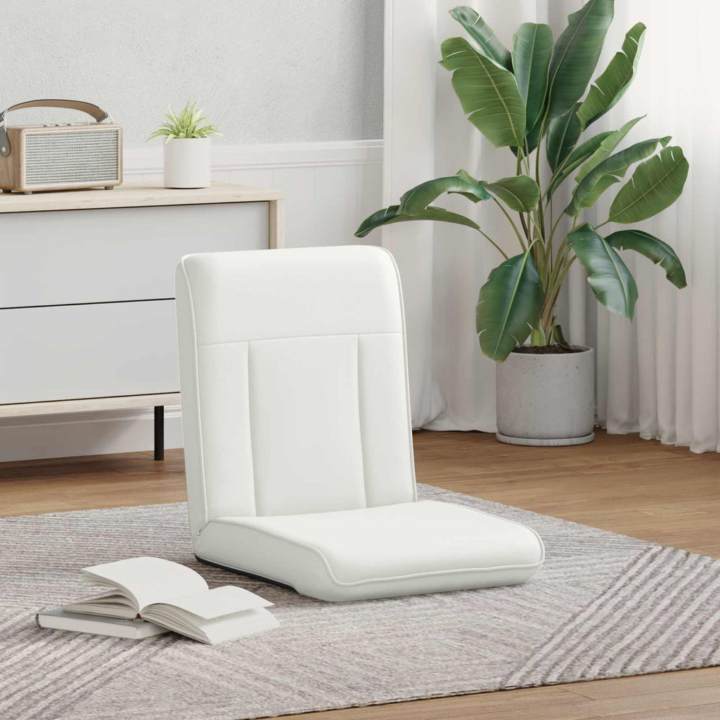 Verstellbarer Fußsessel Weiß Kunstleder