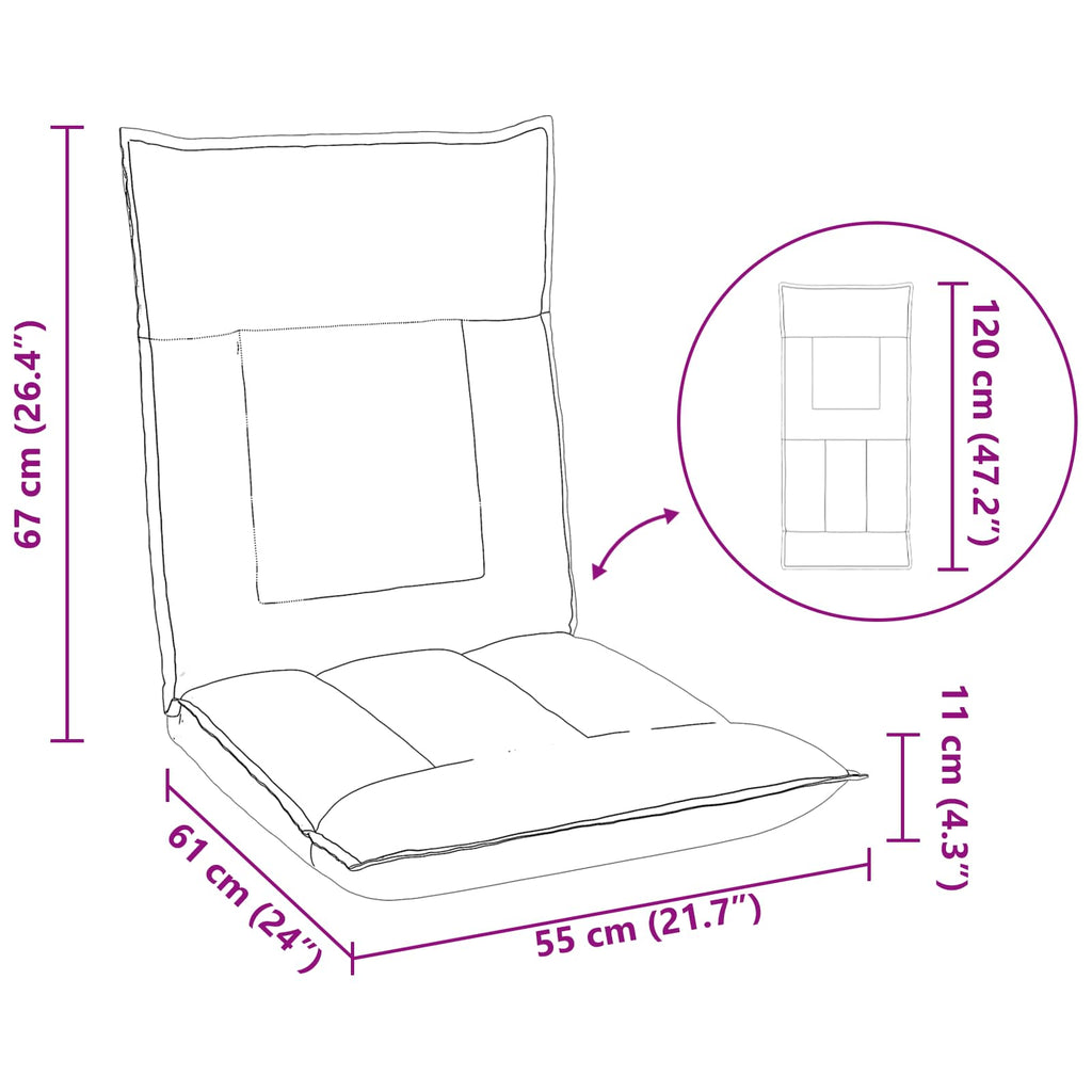 Verstellbarer Fußsessel Braun Stoff