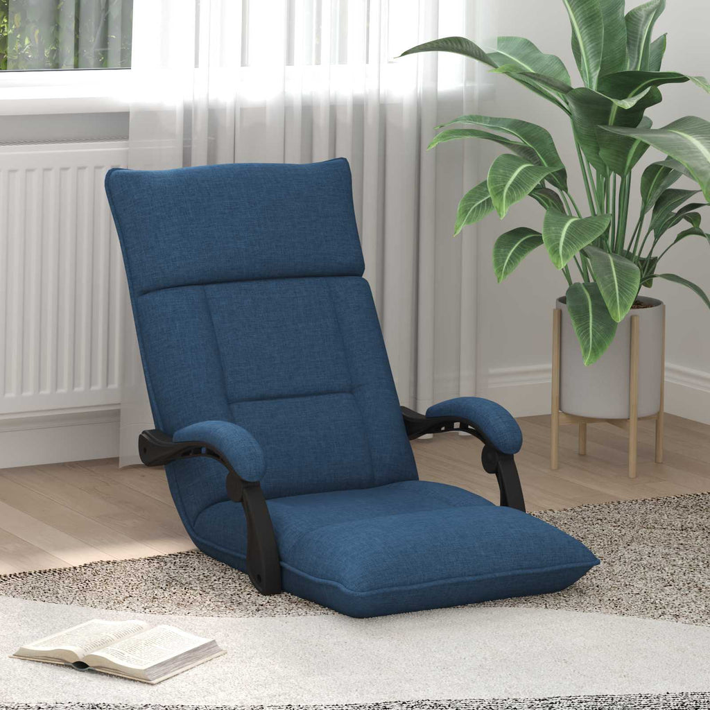 Verstellbarer Fußsessel Blau Stoff