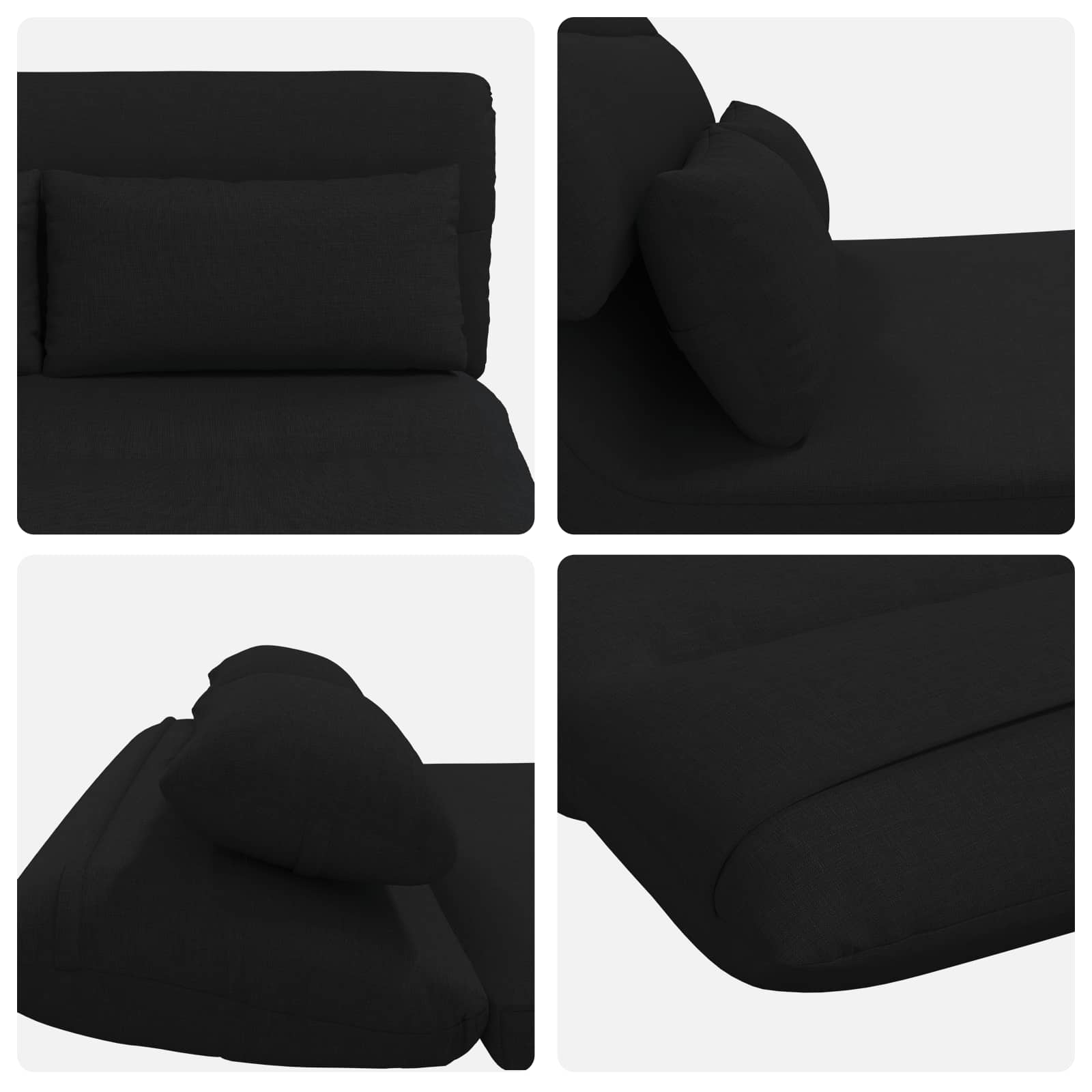 Verstellbarer Fußsessel Schwarz Stoff