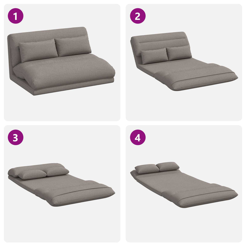 Verstellbarer Fußsessel Taupe Stoff