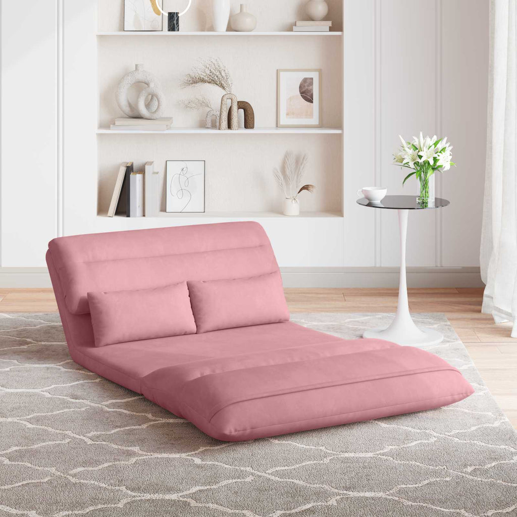 Verstellbarer Fußsessel Rosa Samt