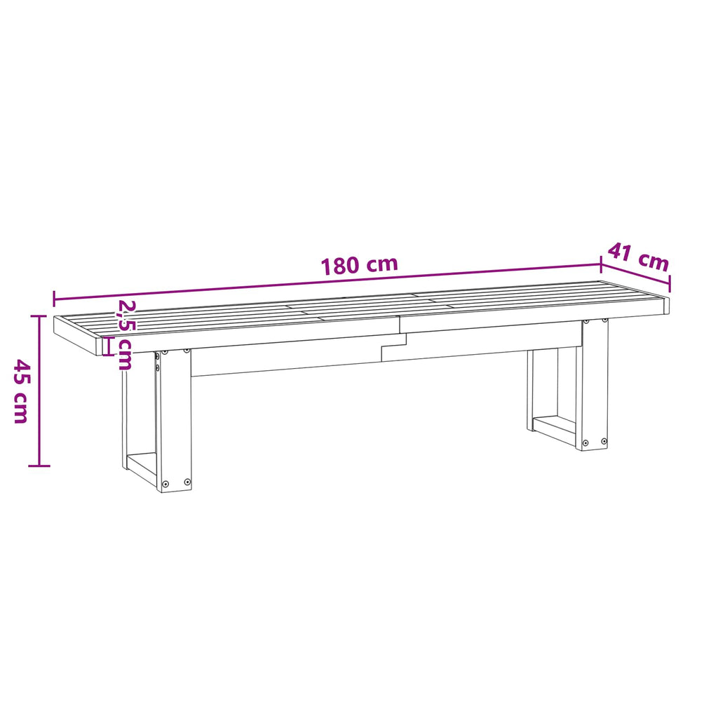 Esstischbank NOAIN 180 x 41 x 45 cm Massives Kiefernholz