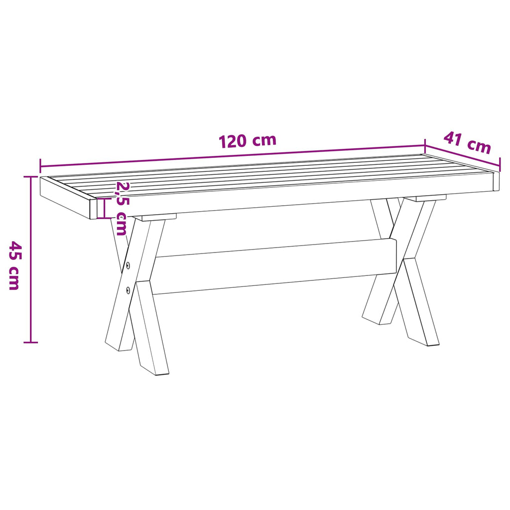 Esstischbank NOAIN 120 x 41 x 45 cm Massives Kiefernholz