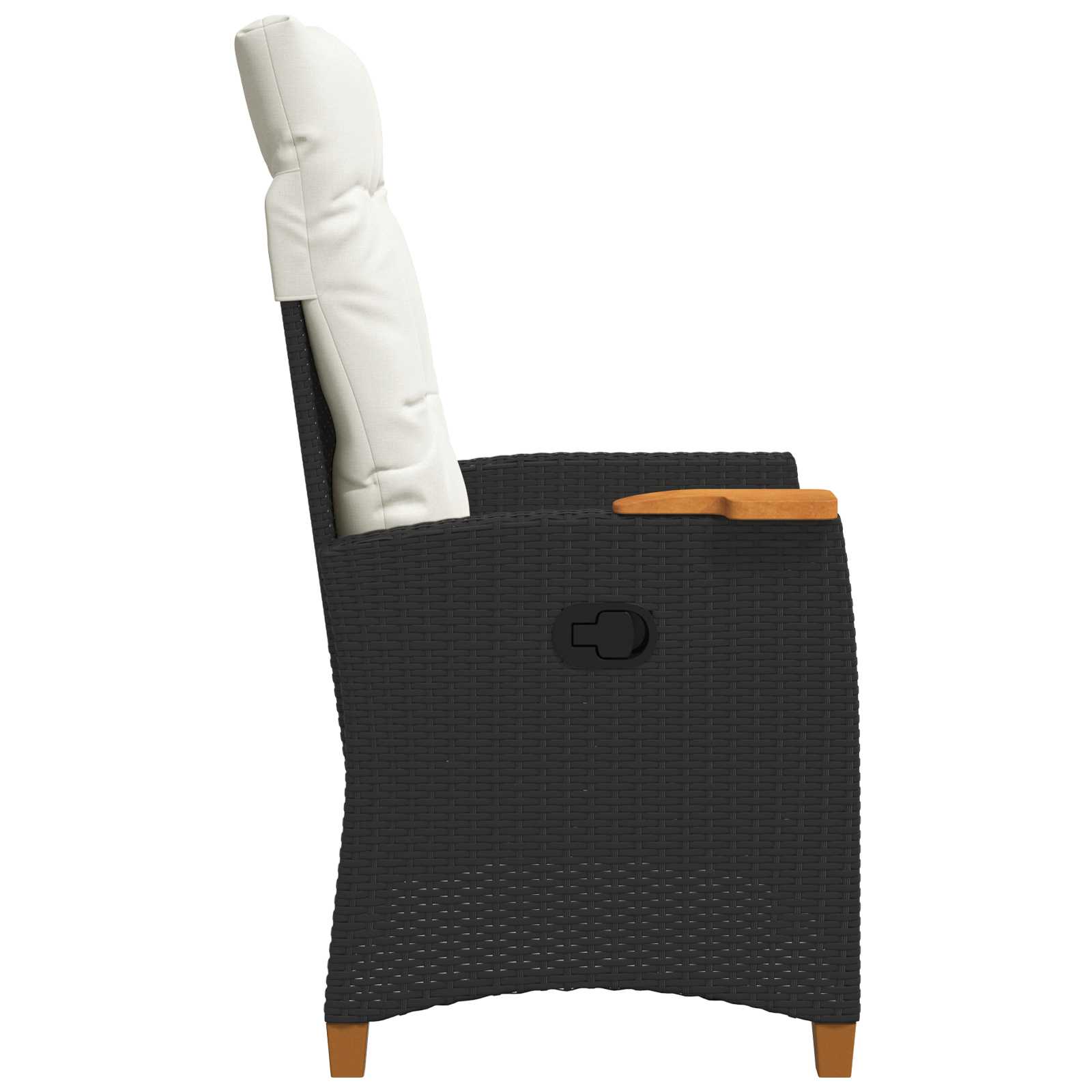 Liegestuhl mit Teeteller 62 x 64 x 112 cm Poly-Rattan