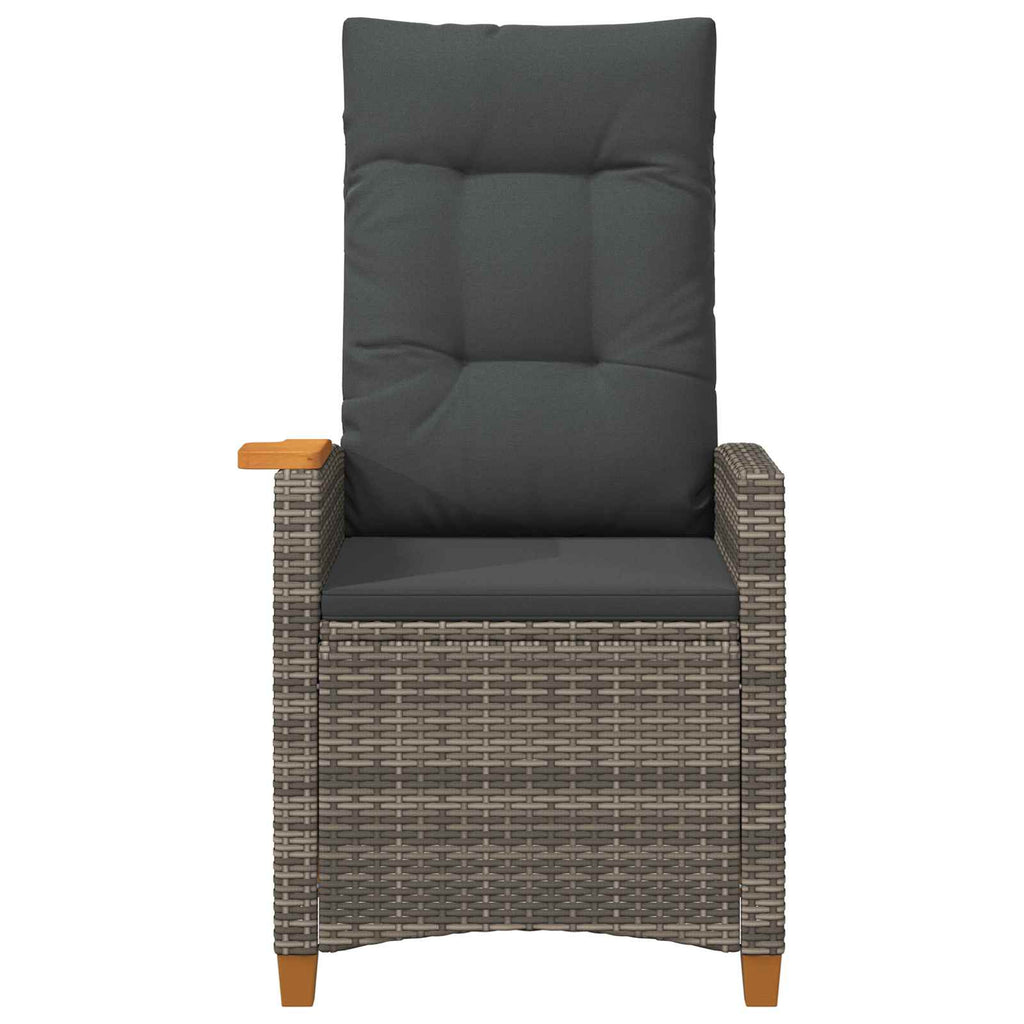 Liegestuhl mit Teeteller 62 x 64 x 112 cm Poly-Rattan
