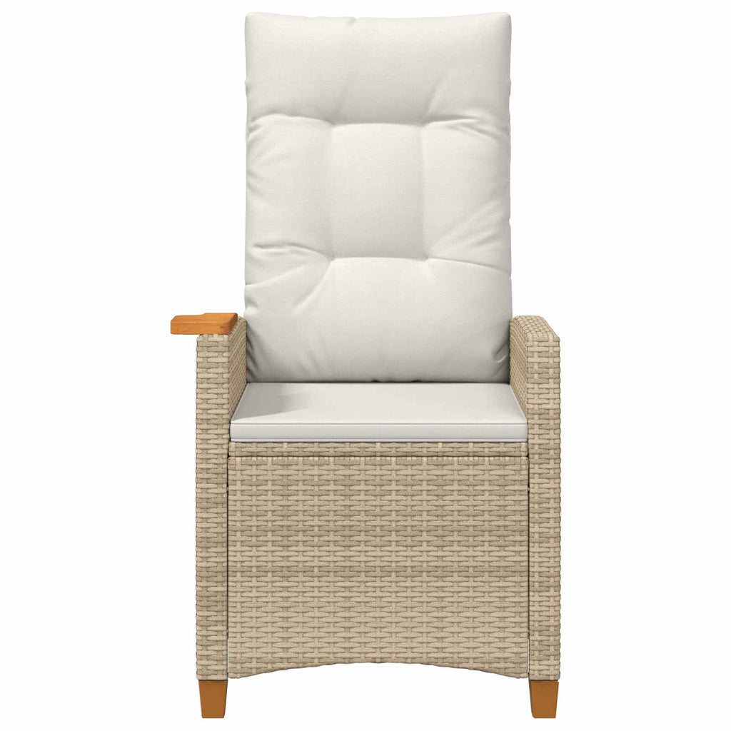 Liegestuhl mit Teeteller 62 x 64 x 112 cm Poly-Rattan