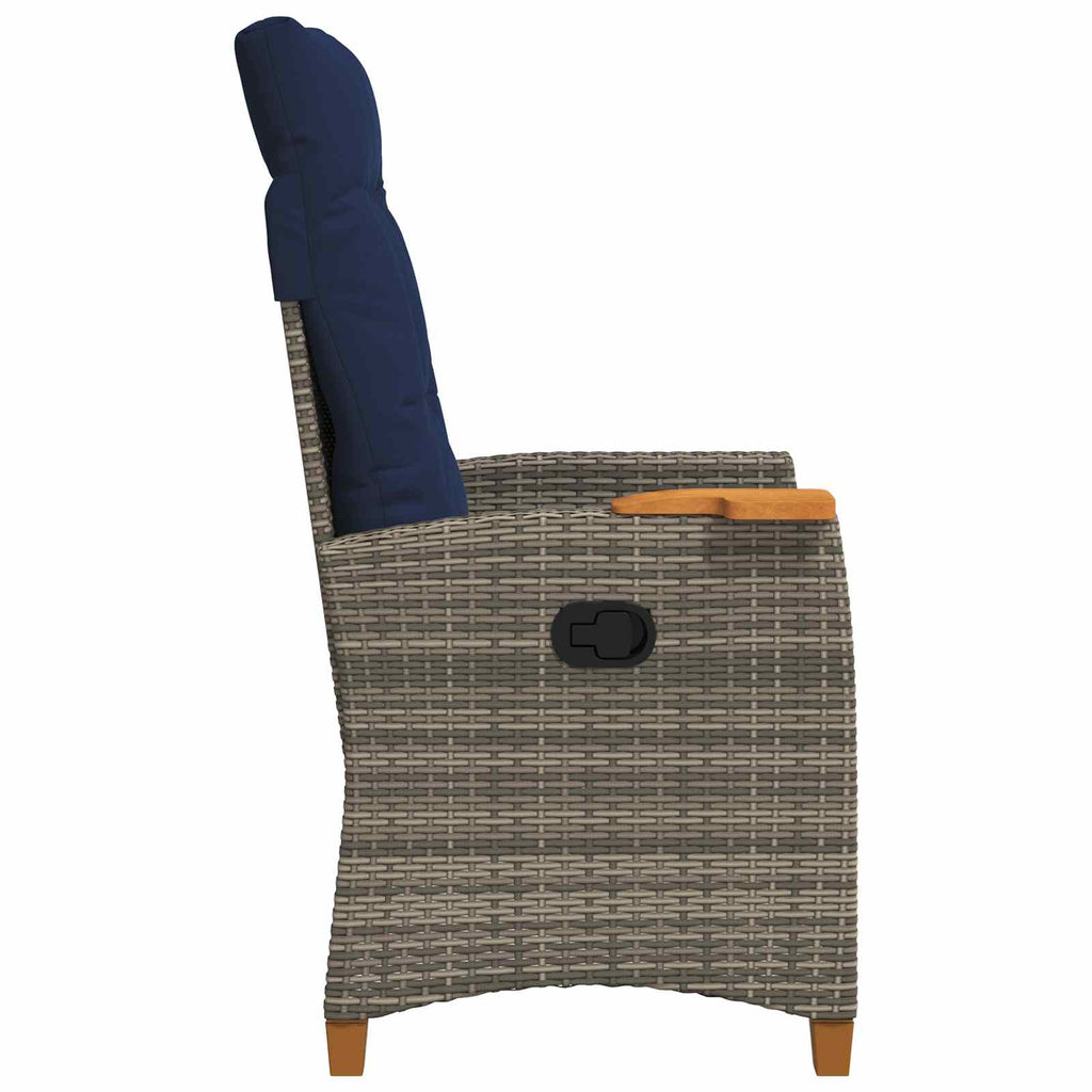 Liegestuhl mit Teeteller 62 x 64 x 112 cm Poly-Rattan