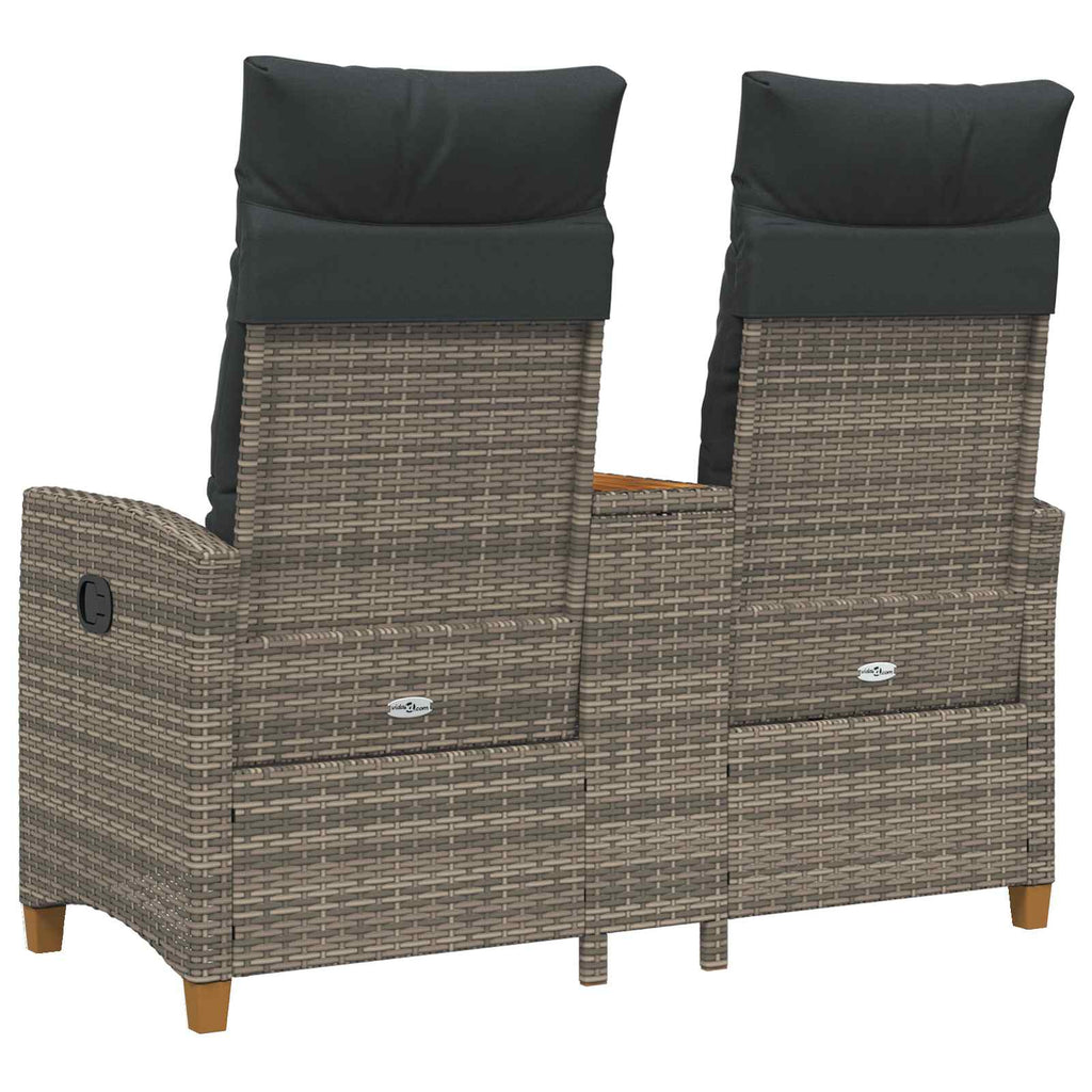 Liegebank mit Tisch Grau und Dunkelgrau 126 x 65 x 112 cm