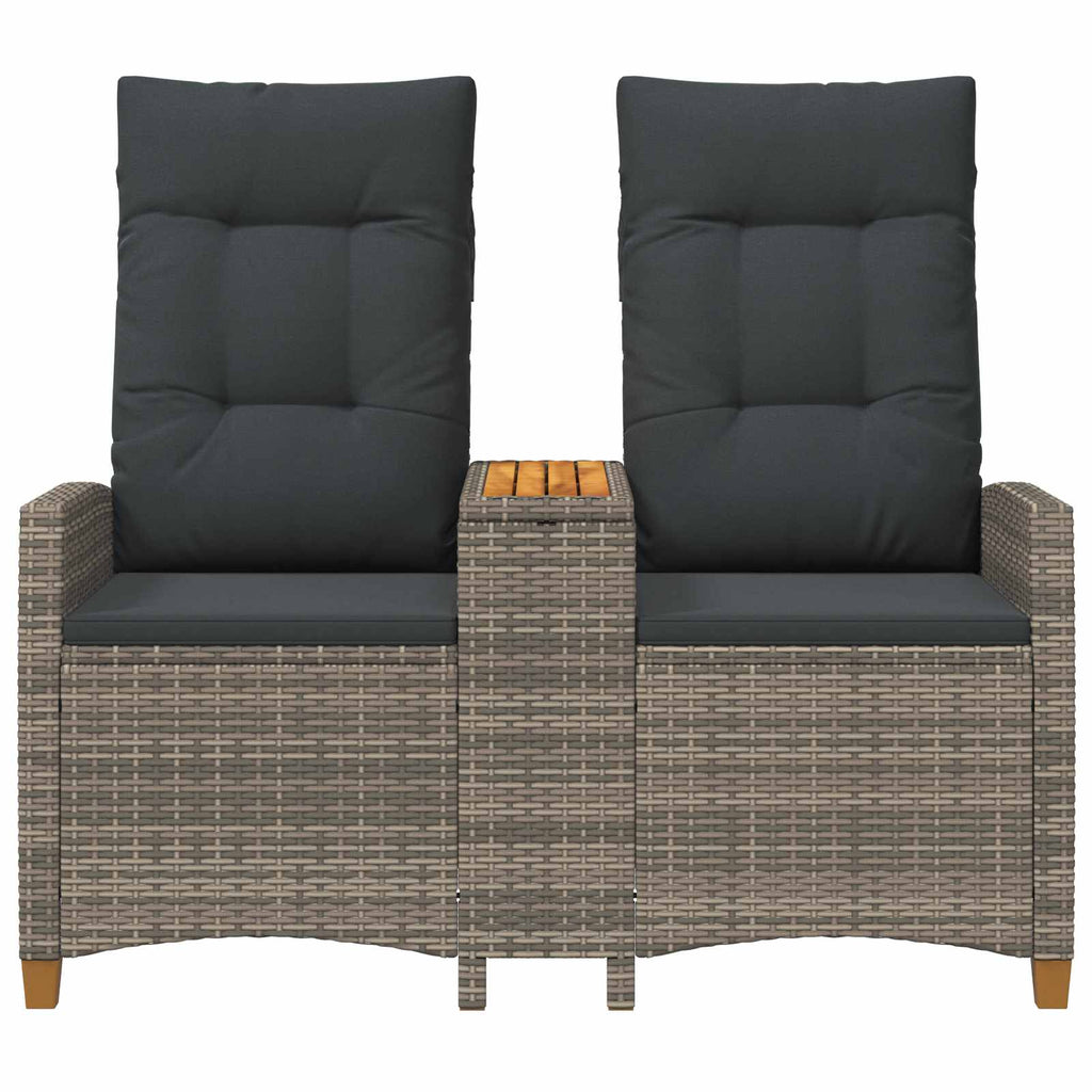 Liegebank mit Tisch Grau und Dunkelgrau 126 x 65 x 112 cm