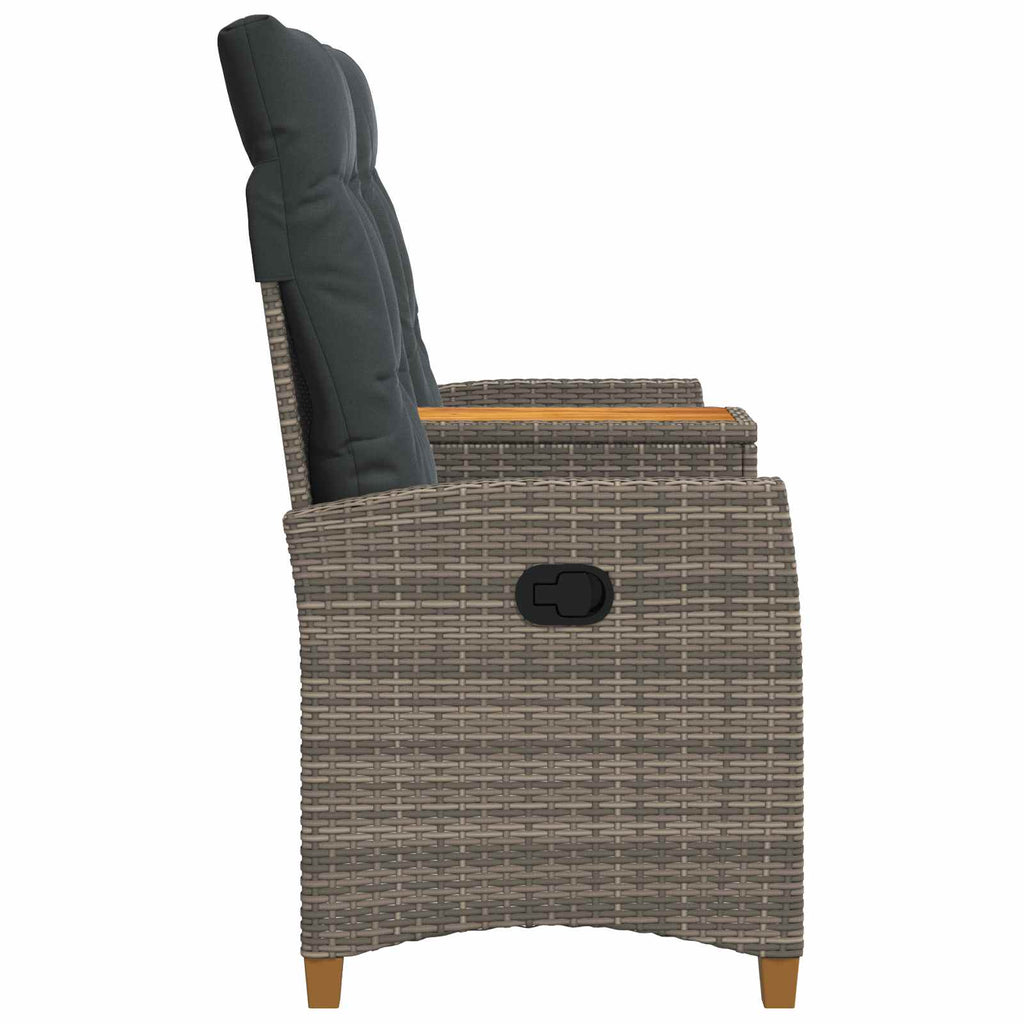 Liegebank mit Tisch Grau und Dunkelgrau 126 x 65 x 112 cm