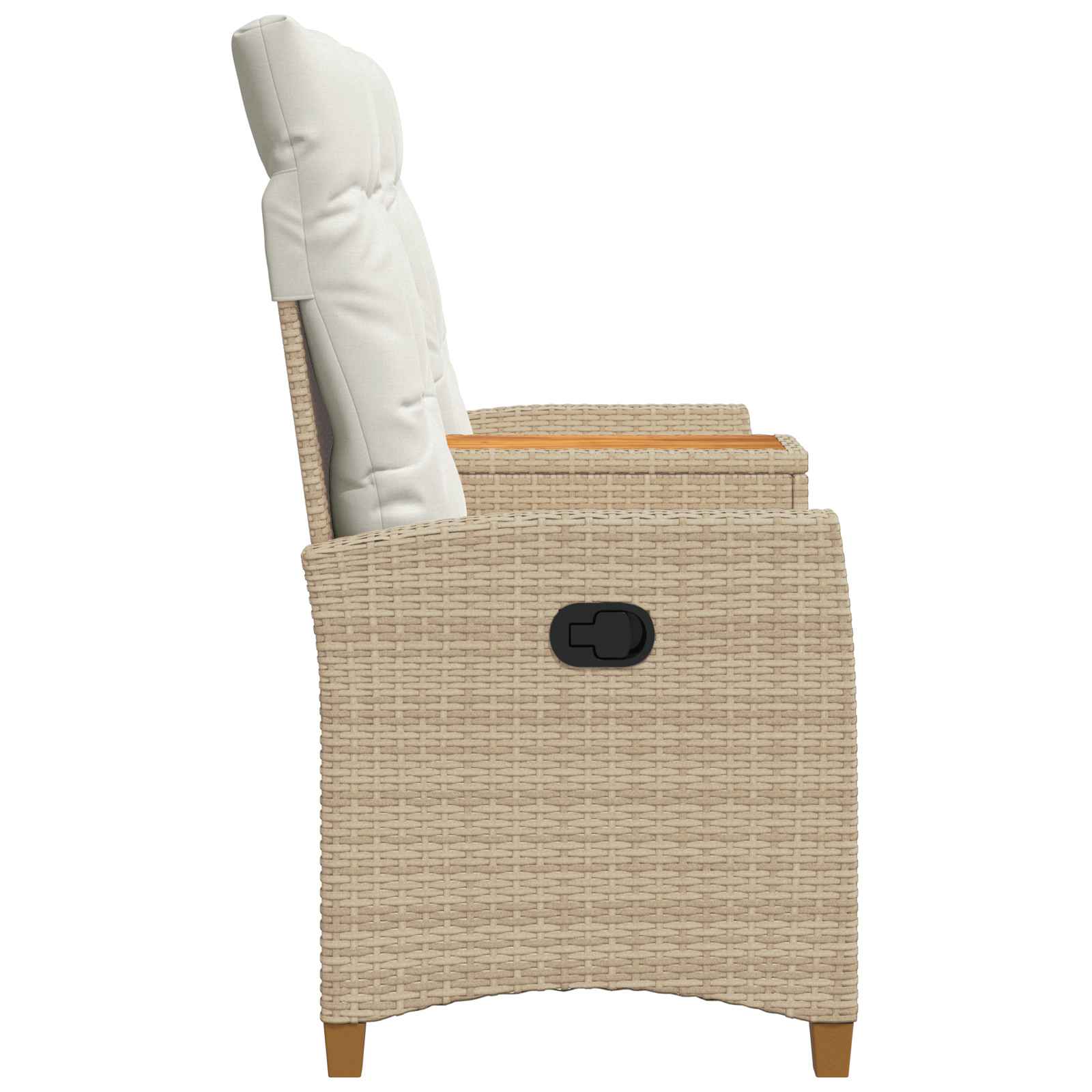 Liegebank mit Tisch Beige und Cremeweiß 126 x 65 x 112 cm