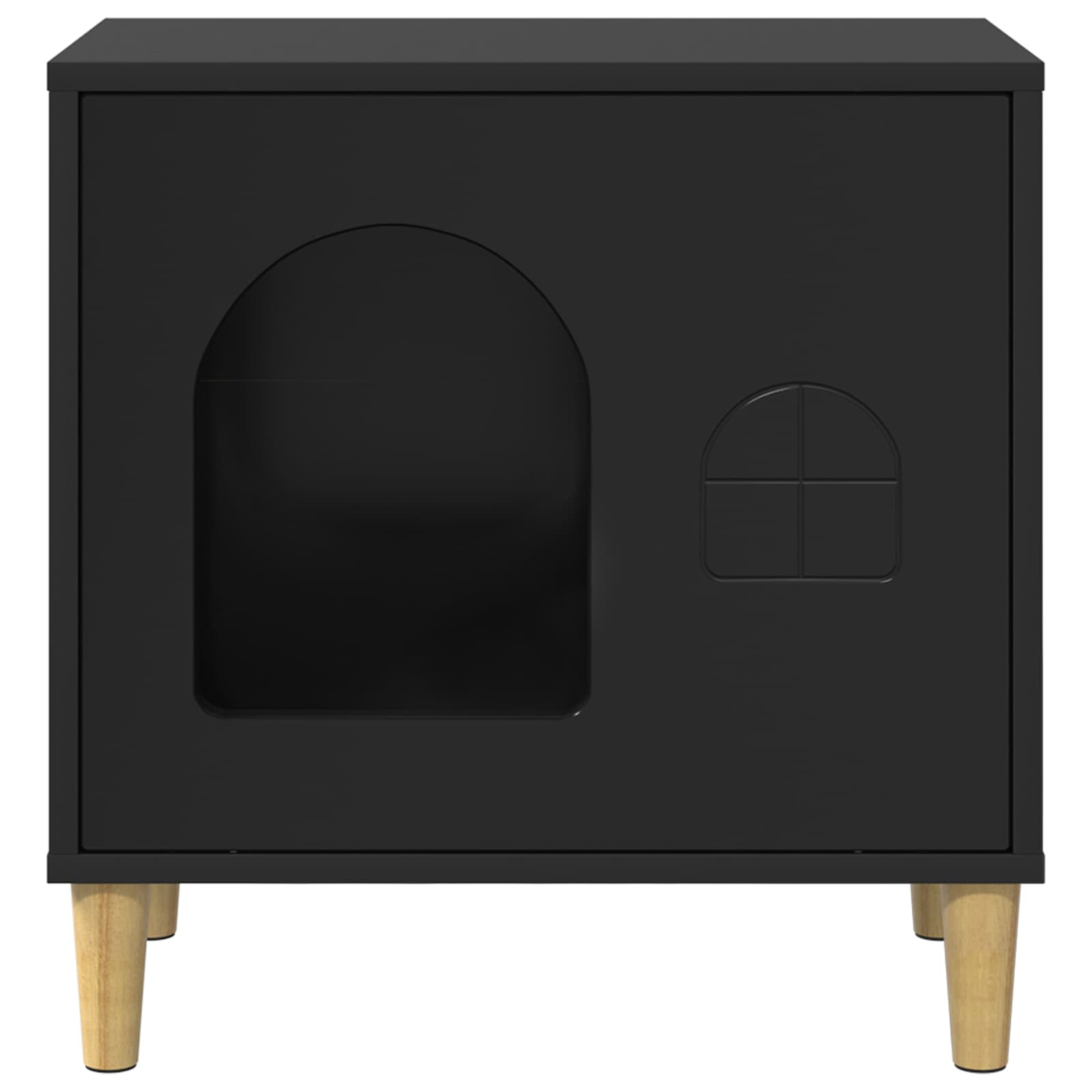 Katzenhaus Schwarz 51 x 30 x 52 cm Holzwerkstoff