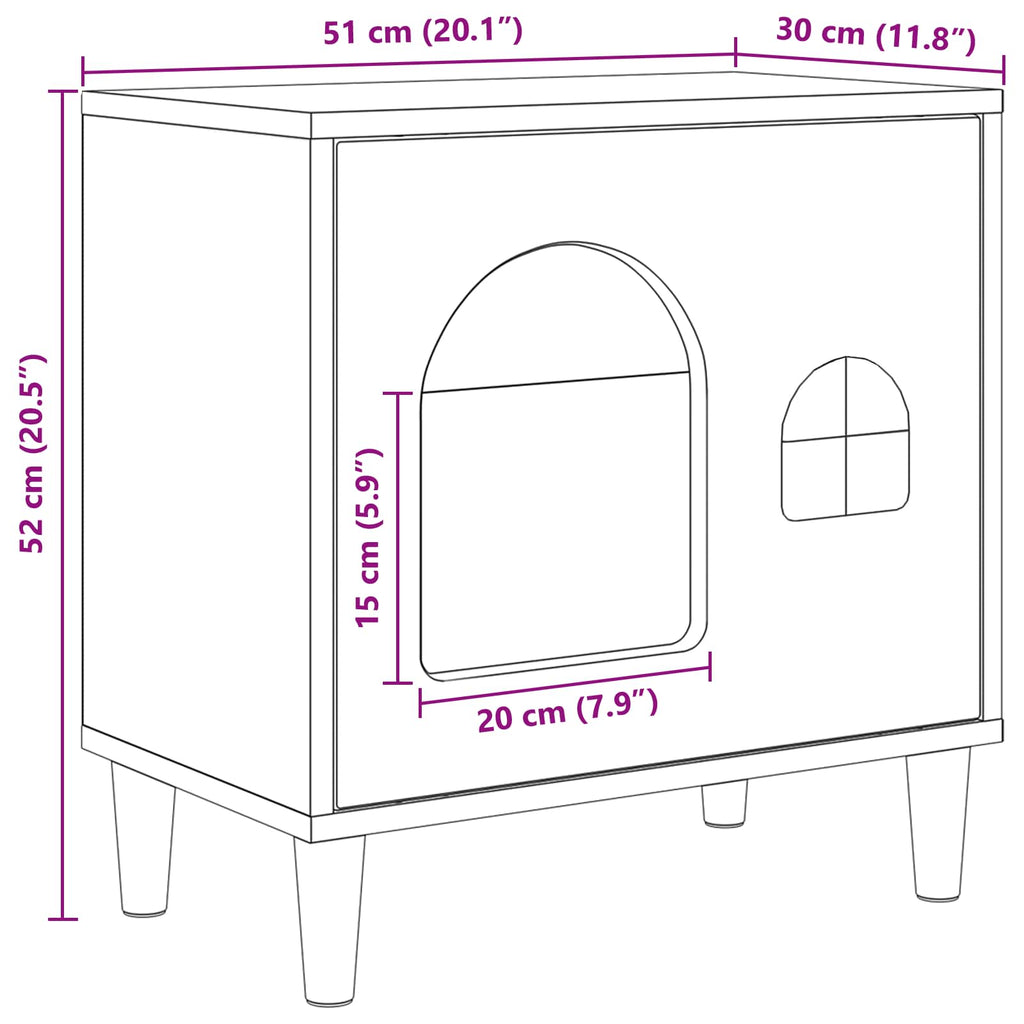 Katzenhaus Graues Sonoma 51 x 30 x 52 cm Holzwerkstoff