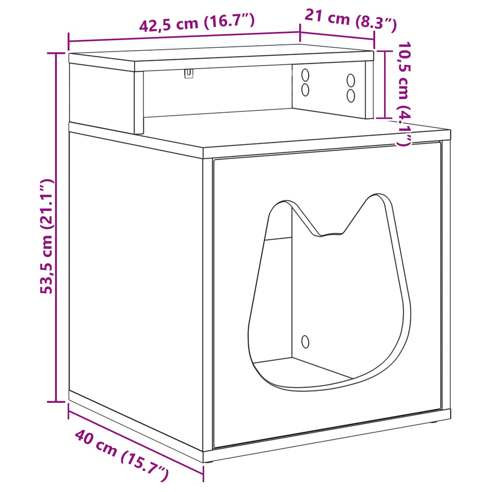 Katzenhaus Altholz 42,5 x 40 x 53,5 cm Holzwerkstoff