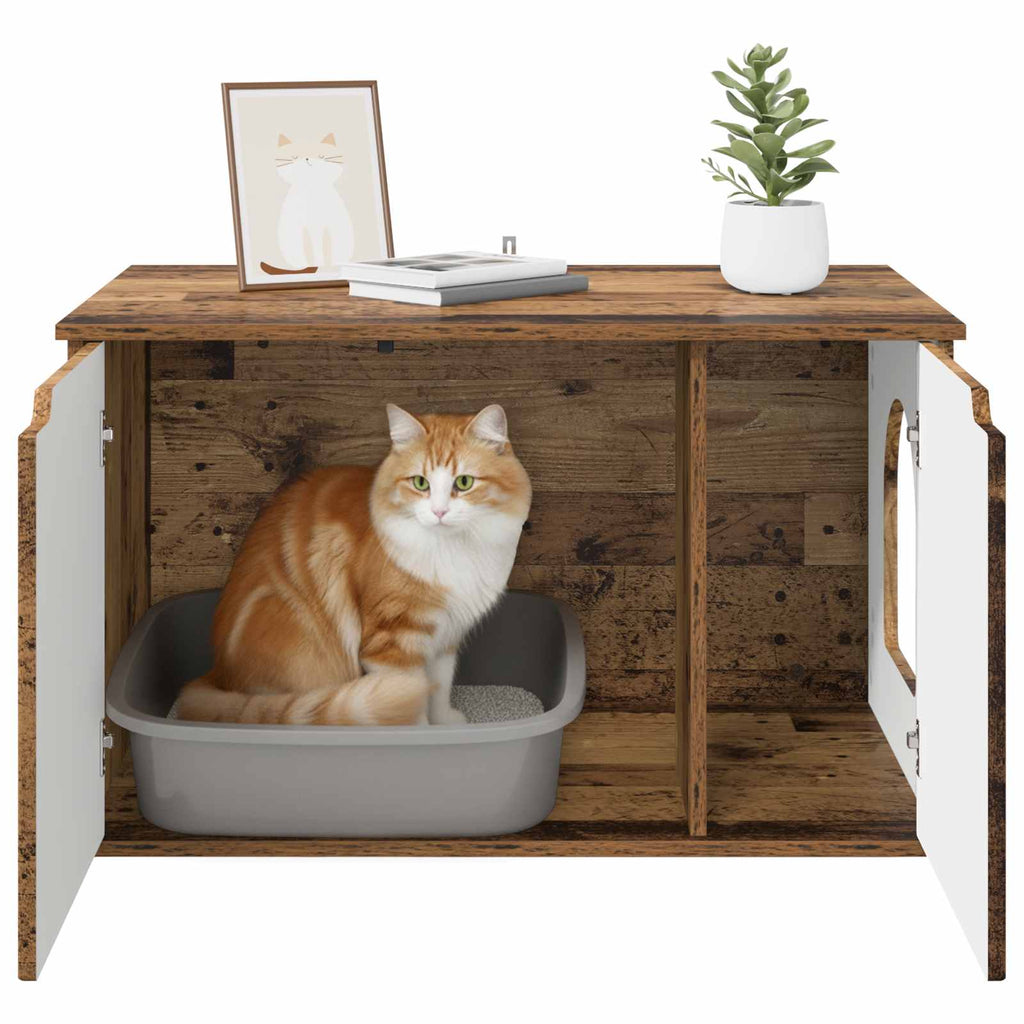 Katzenhaus Altholz 85 x 55 x 50,5 cm Holzwerkstoff