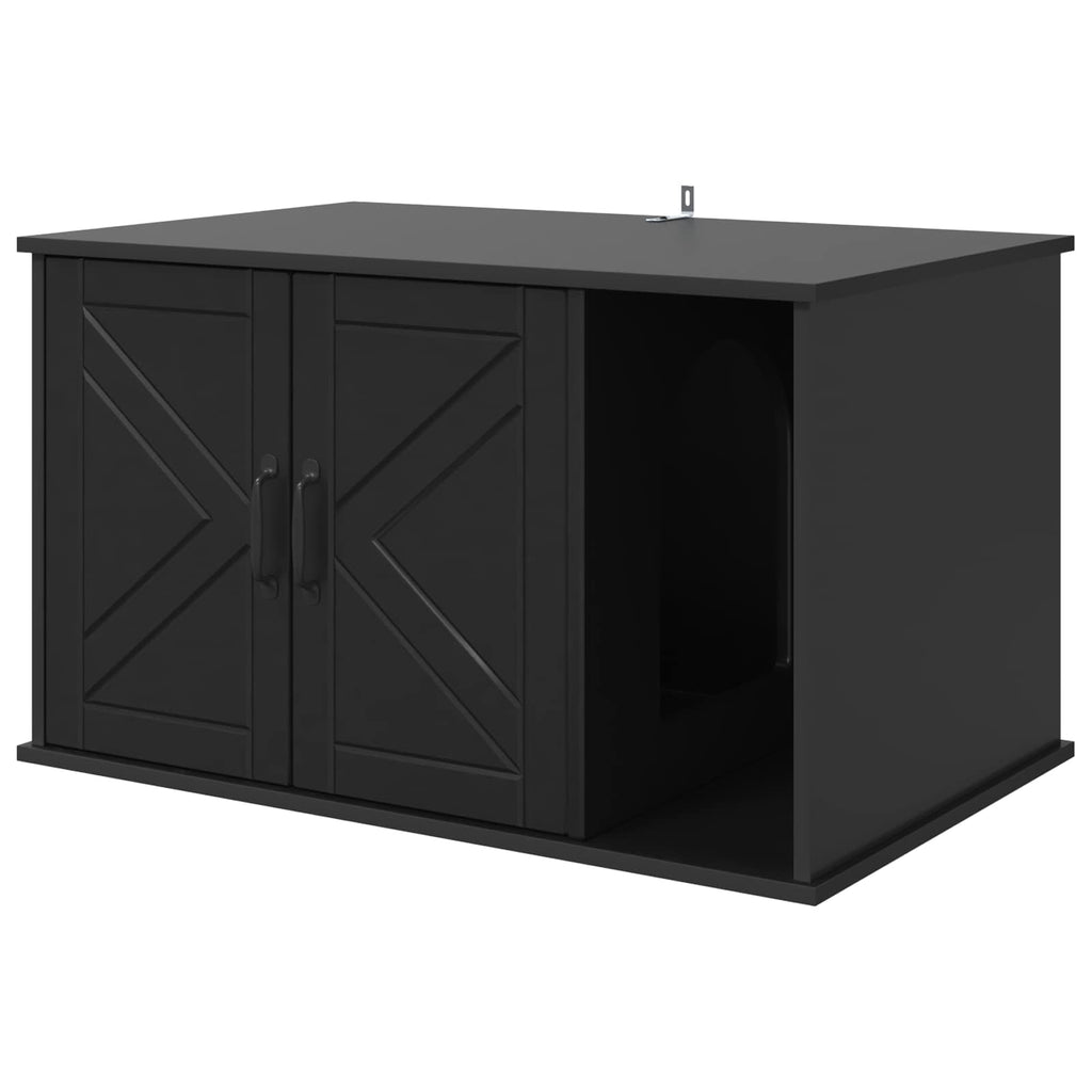 Katzenhaus Schwarz 85 x 55 x 50 cm Holzwerkstoff