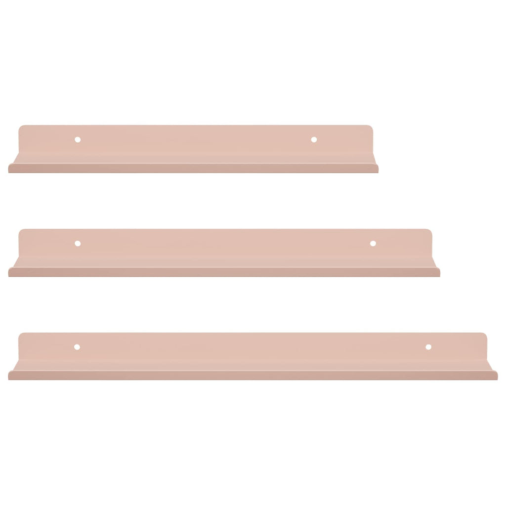 Schwebendes Regal Wandmontiert 3 pcs Rosa 40 x 9 x 2,5 cm Stahl