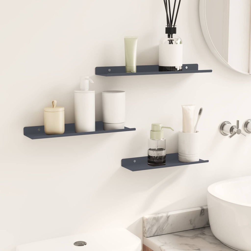 Schwebendes Regal 3 pcs Anthrazit 40 x 9 x 2,5 cm Stahl