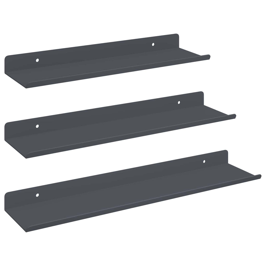 Schwebendes Regal 3 pcs Anthrazit 40 x 9 x 2,5 cm Stahl