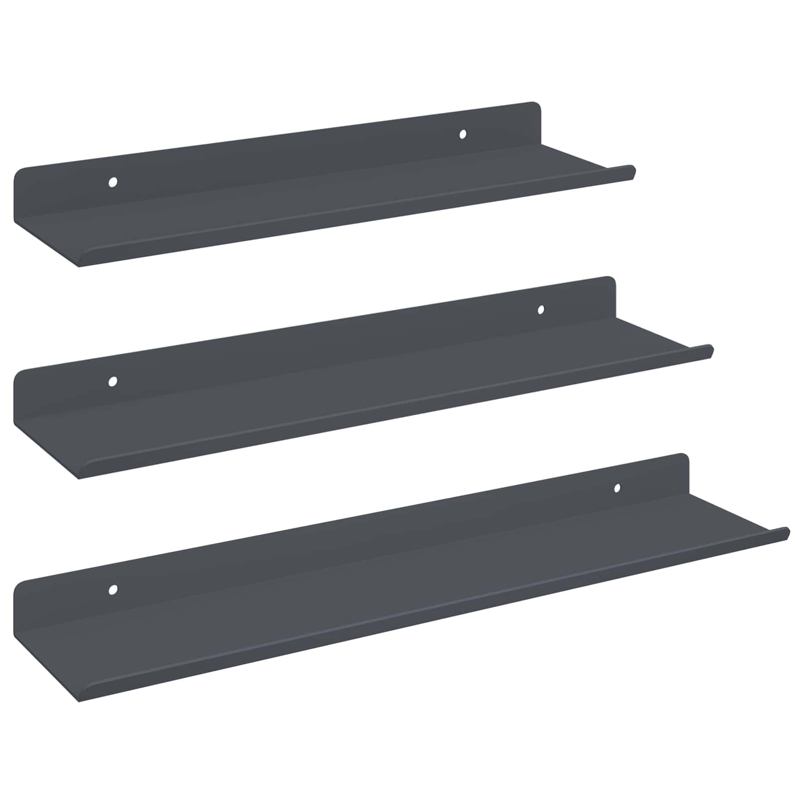 Schwebendes Regal 3 pcs Anthrazit 40 x 9 x 2,5 cm Stahl
