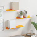 Schwebendes Regal 3 pcs Senfgelb 40 x 9 x 2,5 cm Stahl