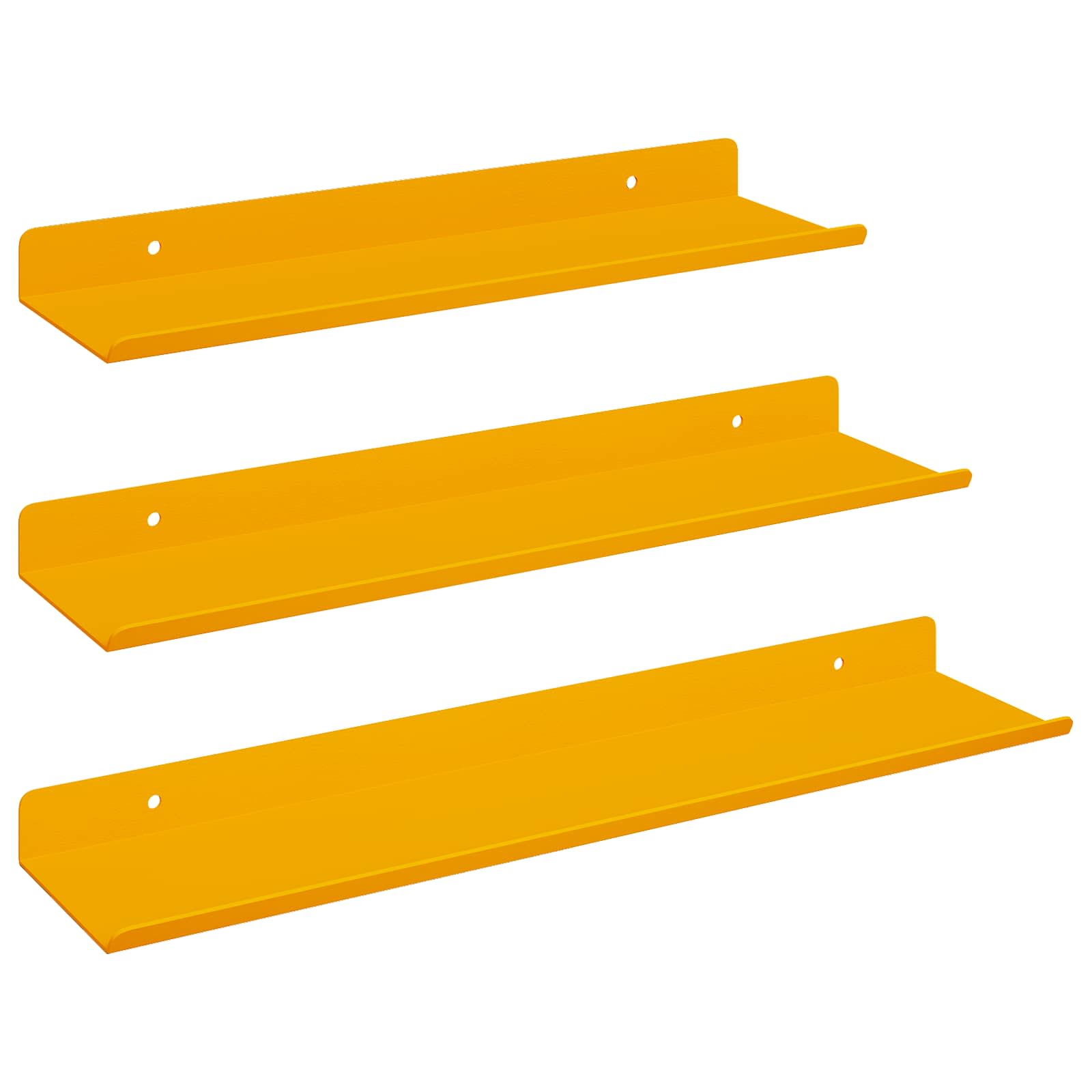 Schwebendes Regal 3 pcs Senfgelb 40 x 9 x 2,5 cm Stahl