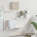 Schwebendes Regal Wandmontiert 3 pcs Weiß 40 x 9 x 2,5 cm Stahl
