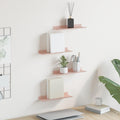 Schwebendes Regal Wandmontiert 4 pcs Rosa 30 x 9 x 2,5 cm Stahl