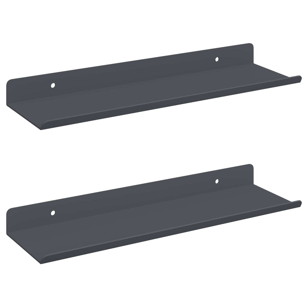 Schwebendes Regal 2 pcs Anthrazit 30 x 9 x 2,5 cm Stahl
