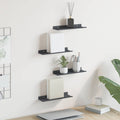Schwebendes Regal 4 pcs Anthrazit 30 x 9 x 2,5 cm Stahl