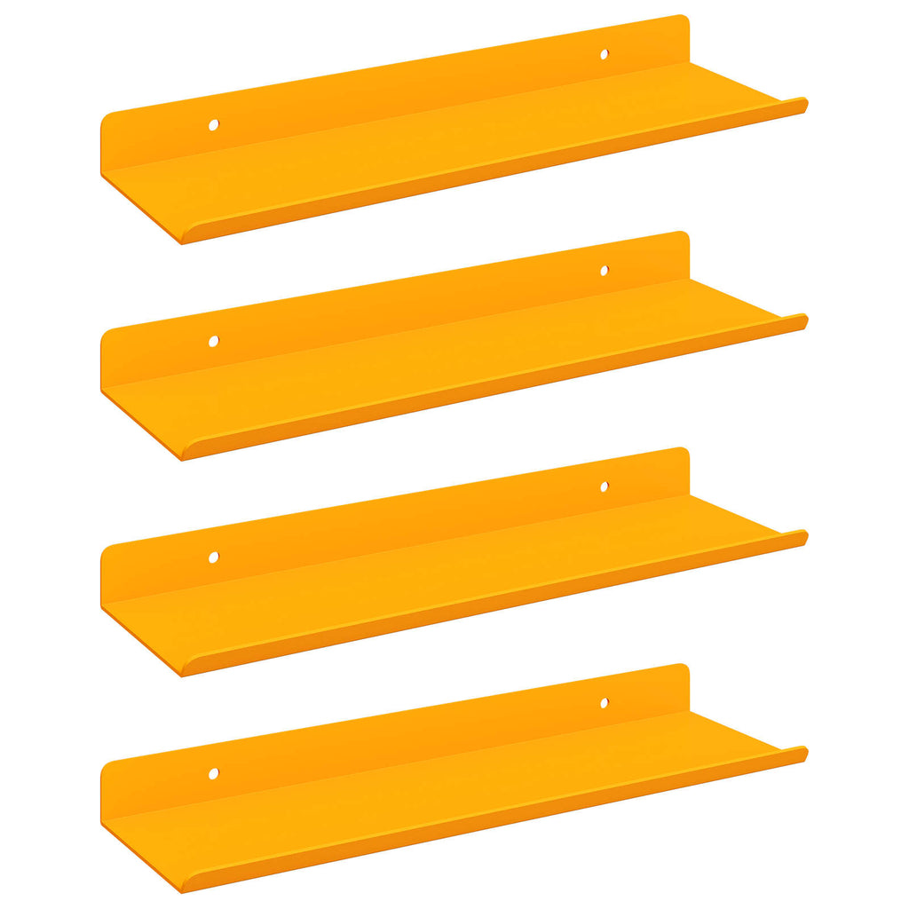 Schwebendes Regal 4 pcs Senfgelb 30 x 9 x 2,5 cm Stahl