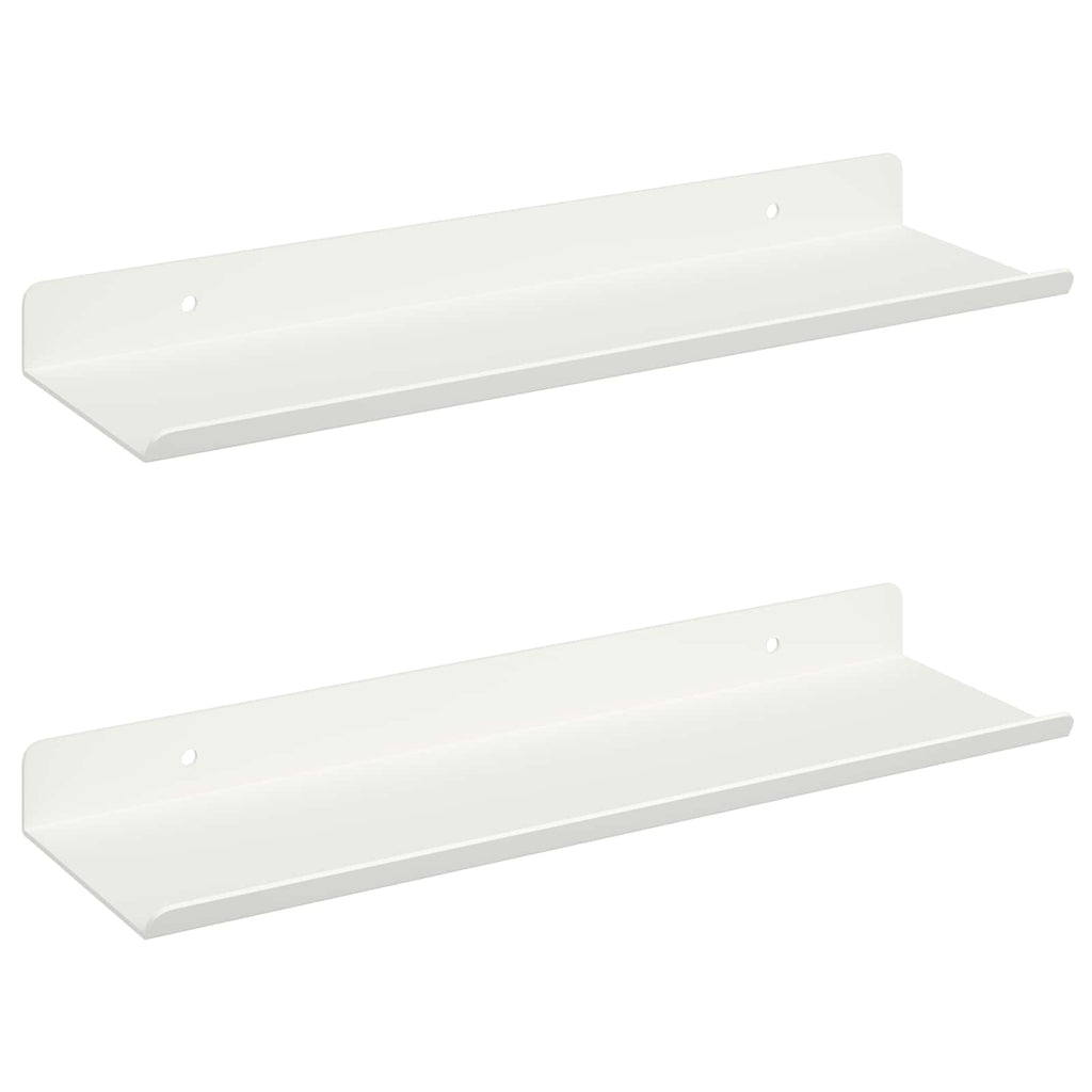 Schwebendes Regal Wandmontiert 2 pcs Weiß 30 x 9 x 2,5 cm Stahl